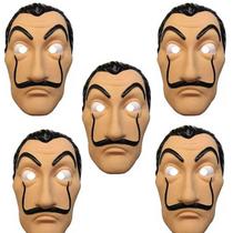 Máscara Plástica Salvador Dali La Casa De Papel - Kit Com 5