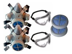 Máscara Pó Poeira Mastt+ Óculos Segurança+ Filtro (2 Unid.)