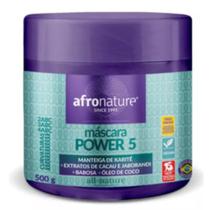 Máscara Power 5 Afro Nature Equilibra o Nível Hidro Lipídico dos Fios Formando Cachos Perfeitos 500g