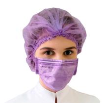 Máscara Protdesc Tripla Lilás com Elástico 50un