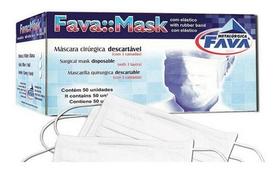 Máscara Proteção Tripla Branca Descartável C/ 50 Unid Fava
