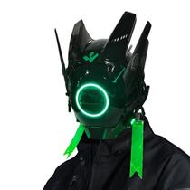 Máscara QAONIE Punk Helmet LED Halloween Cosplay para adultos