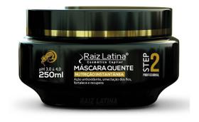 Máscara Quente 250ml Raiz Latina Tratamento Capilar Ressecados Maciez Nutrição Força Profissional