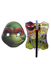 Máscara Raphael Tartaruga Ninja 2 Adagas 1 Espada Realista Máscara Raphael Tartaruga Ninja 2 Adagas 1 Espada Realista