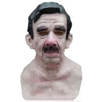 Máscara realista de resina de homem idoso assustador com bigode