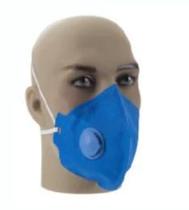 Máscara Respirador Proteção PFF2-V Válvula de Exalação Leve - Azul 10 unidades