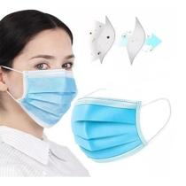 Mascara respiratoria descartavel tripla camada c/clip nasal azul kit c/ 200 pçs