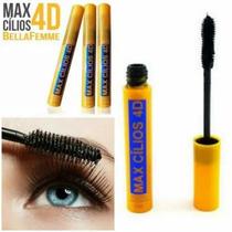 Máscara Rímel Para Cílios Max 4d Volume Alonga Cor Preto 5ml Bella Femme