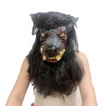 Máscara Scary Werewolf Demon Halloween, Cosplay Latex Black Máscara Scary Werewolf Demon Halloween, Cosplay Latex Black