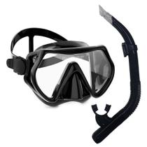 Máscara Snorkel Mergulho Óculos Respirador Kit Conjunto Adulto Juvenil Ajustável ref: M-11 - sem