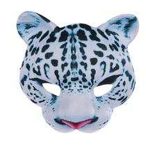 Máscara Snow Leopard EVA com capa facial completa para Halloween Mardi Gras