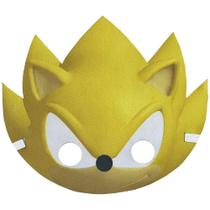 Máscara Sonic Amarelo Infantil Super Sonic Com Elástico