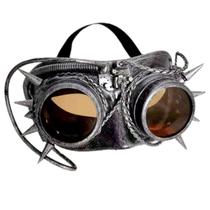 Máscara Steampunk PVC vintage retrô de meia face com engrenagens 17x9x10cm