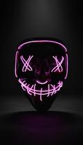 Máscara Terror Led Neon Festa Balada Roxo Máscara Terror Led Neon Festa Balada Roxo