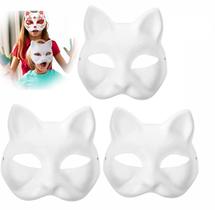 Mascara Therian Gato Blanco DIY Halloween Pintable 3/6/9PCS
