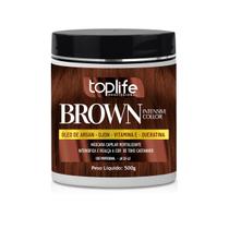 MÁSCARA TONALIZANTE CAPILAR MATIZADORA MARROM BROWN CASTANHO 500g - TOPLIFE PROFISSIONAL