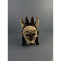 Máscara Tribal Africana - 36 X 22cm Areia Nobre