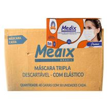 Mascara tripla c/2000 unidades branca - medix (40) caixas Mascara tripla c/2000 unidades branca - medix (40) caixas