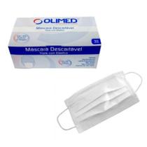 Máscara Tripla Com Elástico Olimed Caixa Com 50 Uni