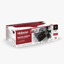 MÁSCARA TRIPLA DESCARÁVEL PRETA C/50uni - VABENE MÁSCARA TRIPLA DESCARÁVEL PRETA C/50uni - VABENE