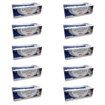 Máscara Tripla Descartável Branca Kit com 10 Caixas com 50 Unidades Cada Ssplus