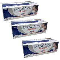 Máscara Tripla Descartável Branca Ssplus 3 Caixas com 50 Unidades Cada