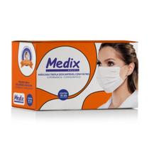 Máscara Tripla Descartável c/Elástico Caixa 50 Unid - Medix - MEDIX