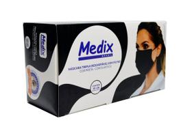 Máscara Tripla Descartável Com Elástico Anvisa Caixa 50 Unid Medix