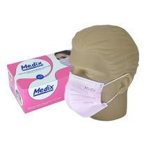 Máscara Tripla Descartável Medix Rosa 50 Unidades Uso Diário Máscara Tripla Descartável Medix Rosa 50 Unidades Uso Diário