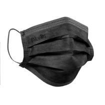 Máscara Tripla Descartável Preta Polybag Medix Brasil - 50 Unidades de Proteção Individual