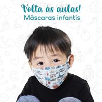 Mascara tripla infantil com clip nasal descartavel 50 unidades