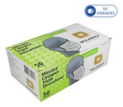 Máscara Tripla Proteção Descarpack C/ Elástico - 50 Unidades Máscara Tripla Proteção Descarpack C/ Elástico - 50 Unidades