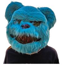 mascara Urso azul Pelúcia Creepy De Halloween Fantasia