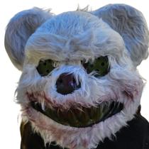 Máscara Urso branco Pelúcia Creep Halloween Fantasia