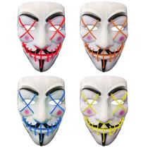 Máscara V de Vingança Anonymous com Luz de LED