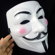 Máscara V De Vingança Hacker Anonymous Branca Plástico Rígido Resistente Cosplay Original 4g