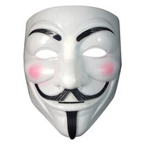 Máscara V De Vingança Hacker Anonymous Branca Plástico Rígido Resistente Festa Fantasia Envio