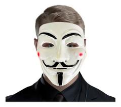Máscara V De Vingança Hacker Anonymous Branca Plástico Rígido Resistente Geek Nerd Oferta Top Máscara V De Vingança Hacker Anonymous Branca Plástico Rígido Resistente Geek Nerd Oferta Top