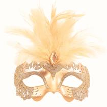 Máscara Veneziana Baile Milão Plumas Luxo Glitter