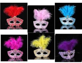Mascara Veneziana Luxo C/ Plumas Carnaval Festas Baile
