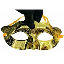 Mascara Veneziana Metalizada Adulto Meia Face Firme Brilhante Halloween Festa Fantasia