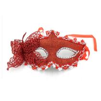 Máscara Venice Masquerade Princess Red Half Face PVC