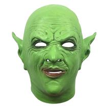 Máscara verde Monster Hood, capa suspensa de látex, festa de Halloween