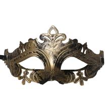 Máscara Vintage Baron Prince Meia Face Dourada Preta PVC