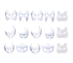 Máscara Wowdecor DIY White Paper Pulp para Natal e Halloween Máscara Wowdecor DIY White Paper Pulp para Natal e Halloween