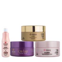 Máscaras Caviar, Super, Ouro 300G + Leave-In 500Ml Dyusar