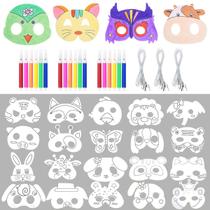 Máscaras de animais Fantasyon DIY Colour-In para crianças com 18 canetas