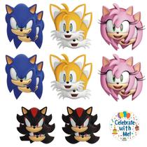 Máscaras de festa Unique Sonic the Hedgehog 16 Máscaras de papel para crianças Máscaras de festa Unique Sonic the Hedgehog 16 Máscaras de papel para crianças