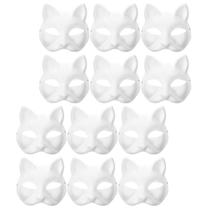 Máscaras de gato pintáveis Toyvian DIY em papel em branco para crianças (12 unidades)