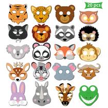 Máscaras de papel Jungle Animal para festa infantil com tigre, leão e panda